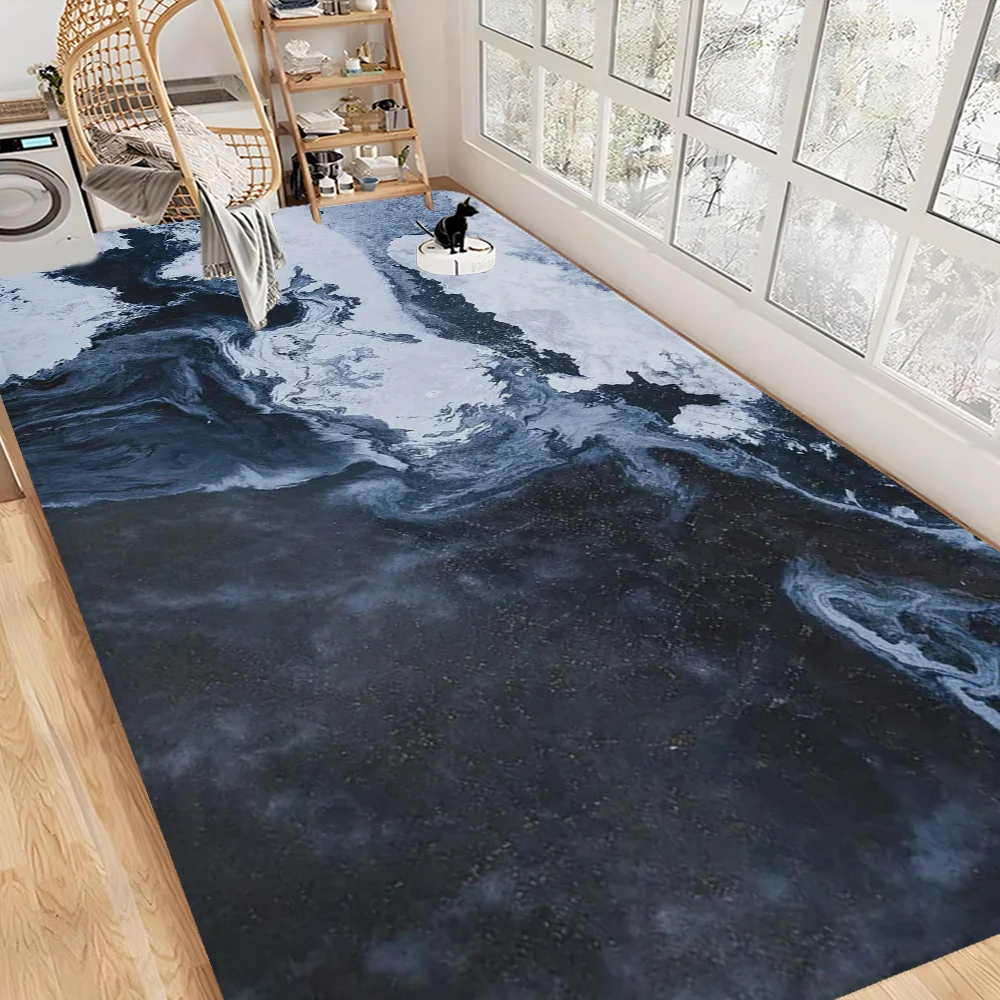 Marbling Floor Mat INS Style Soft Bedroom Floor House Laundry Room Mat Anti-skid Bedside Area Rugs