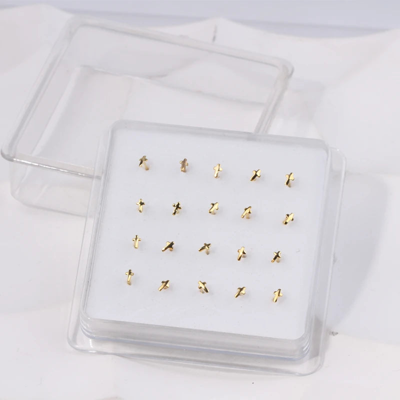 Karnoz 20Pcs/Pack Nose Stud Dragonfly Design Women Girls Nose Piercing Jewelry Piercing Nostril Piercing Jewelry Body Piercing