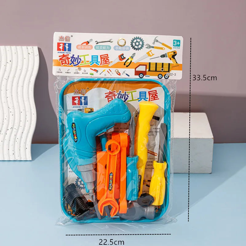 Children's Repair Tool Set Diy Pretend Play Toy for Boys Maintenance Tools Kit Safe Plastic Simulation Screwdriver Hammer Gifts