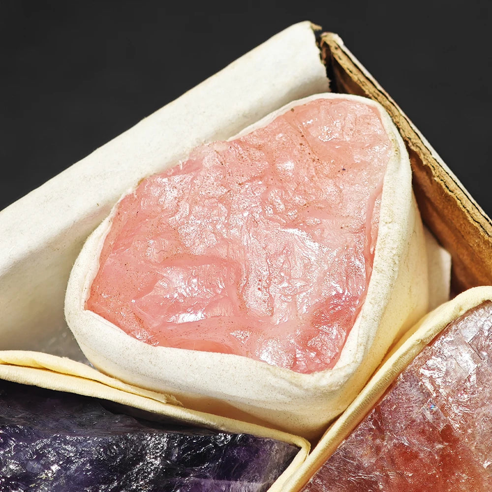 Raw Stone Crystal Set 1.6-2.4" Natural Rock Minerals Specimens Collection Decorative Amethyst Aroma Diffuser Stone