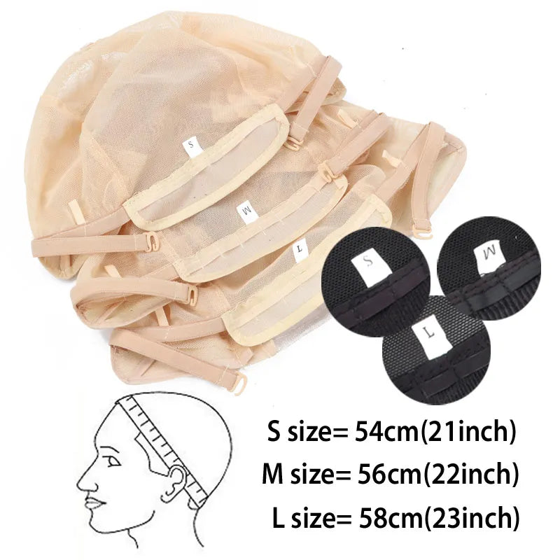 Lace Front Wig Cap For Making Wigs with Adjustable Strap Glueless Swiss Lace Net Weaving Cap to Make Wigs with Closures Frontals