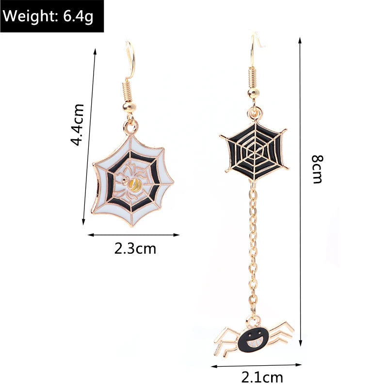 Aihua Fashion Halloween Earrings Enamel Ghost Skeleton Pumpkin Bat Spider Earrings For Women Halloween Night Party Jewelry Gifts
