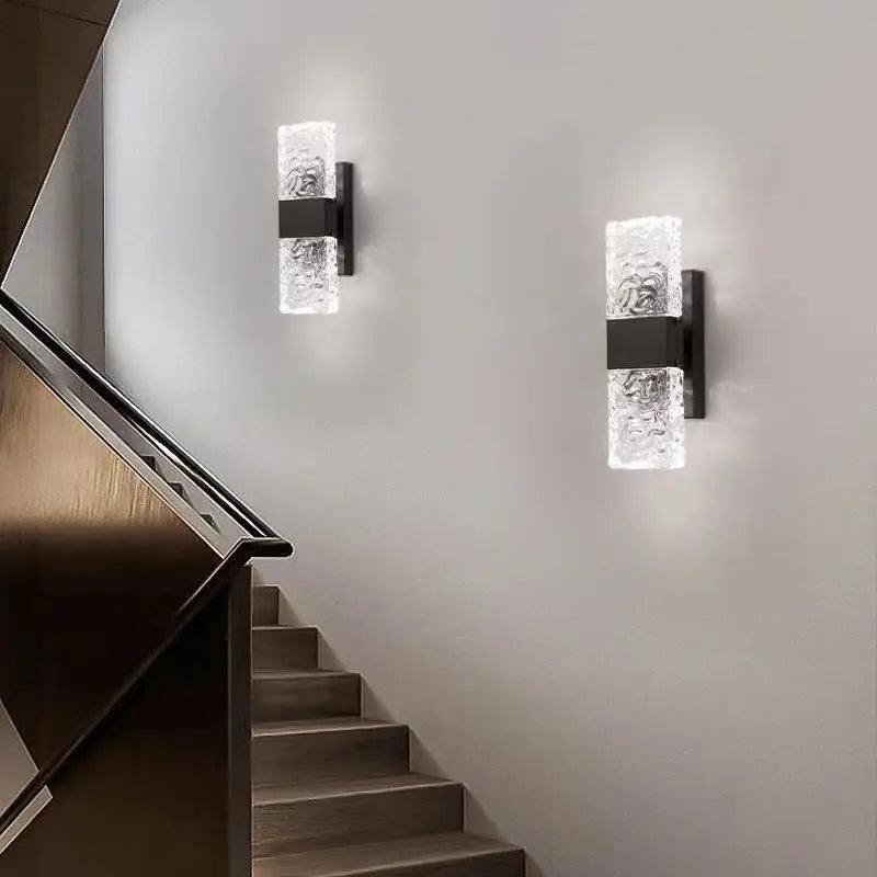 Corrugated Crystal Wall Lamps Modern LED Lighting Indoor Wall Sconces Living Room TV Background Bedroom Aisle Home Decor Lustre