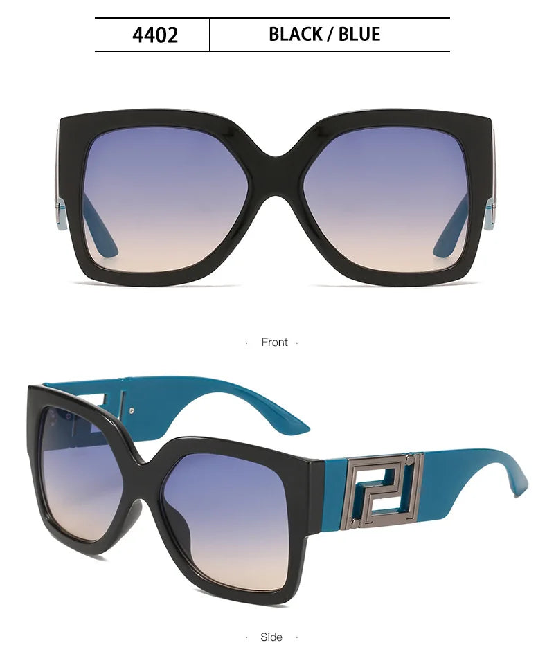 Luxury Brand Design Oversized Women's Sunglasses ,Stylish Elegant Commuting Sunglasses ,Square Retro Gradient Tone Sunglasses.
