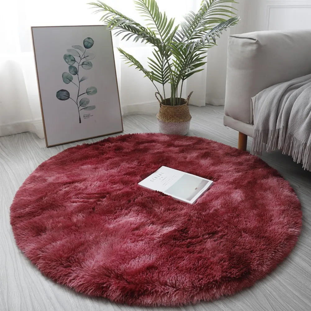 Circle Round Shaggy Rug Living Room Bedroom Carpet Floor Mat Anti-Skid Floor Soft Solid Large Carpets