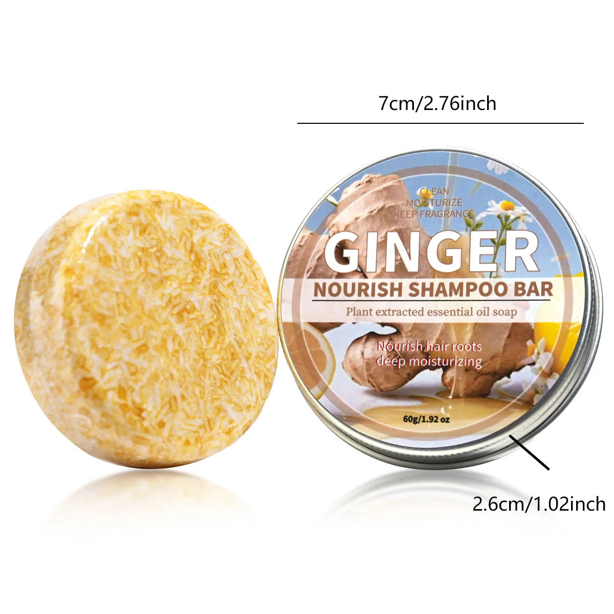 60g Ginger and Honey Soap Organic Herb Wholesale Handmade Soap Hair Treatment Shampoo Bar Wholesale Plant Extraction Dandruff