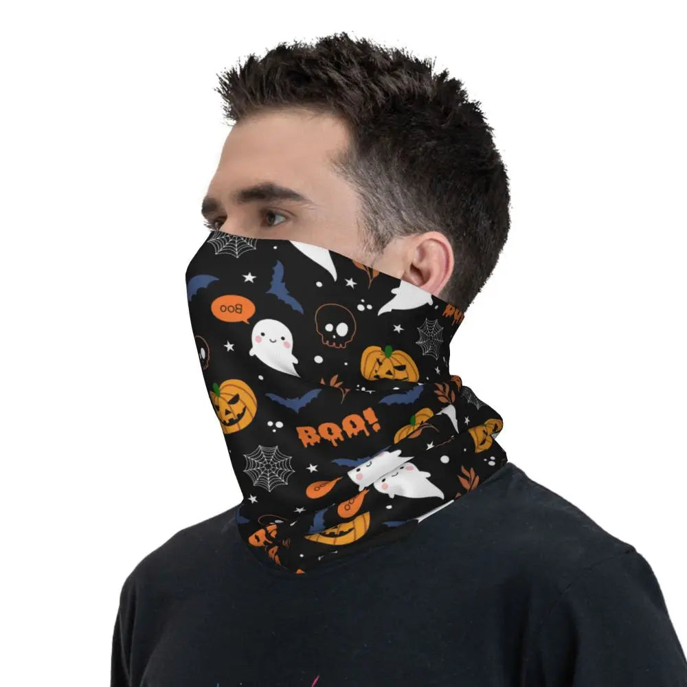 Custom Halloween Vampire Bats Winter Headband Neck Warmer Women Men Hiking Running Tube Scarf Face Bandana Gaiter