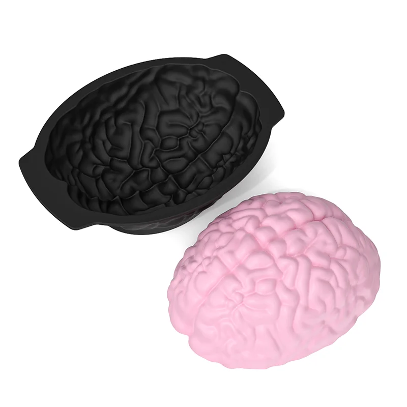 Silicone Brain Shape Mold For Diy Ice Cubes Puddings Chocolates Cakes Halloween Christmas Festival Party