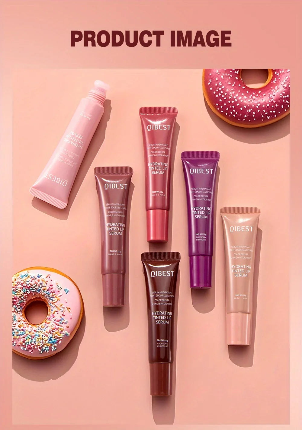 Colored lip gloss, liquid hydrating and moisturizing, light and shiny lip balm, water gloss lip glaze moisturizing lip milk.