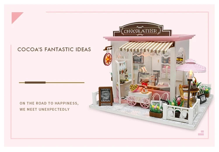 Diy Doll House Toys for Children Furniture Miniature Wooden Assembly Dollhouse casa Handmade creative  Birthday Gifts