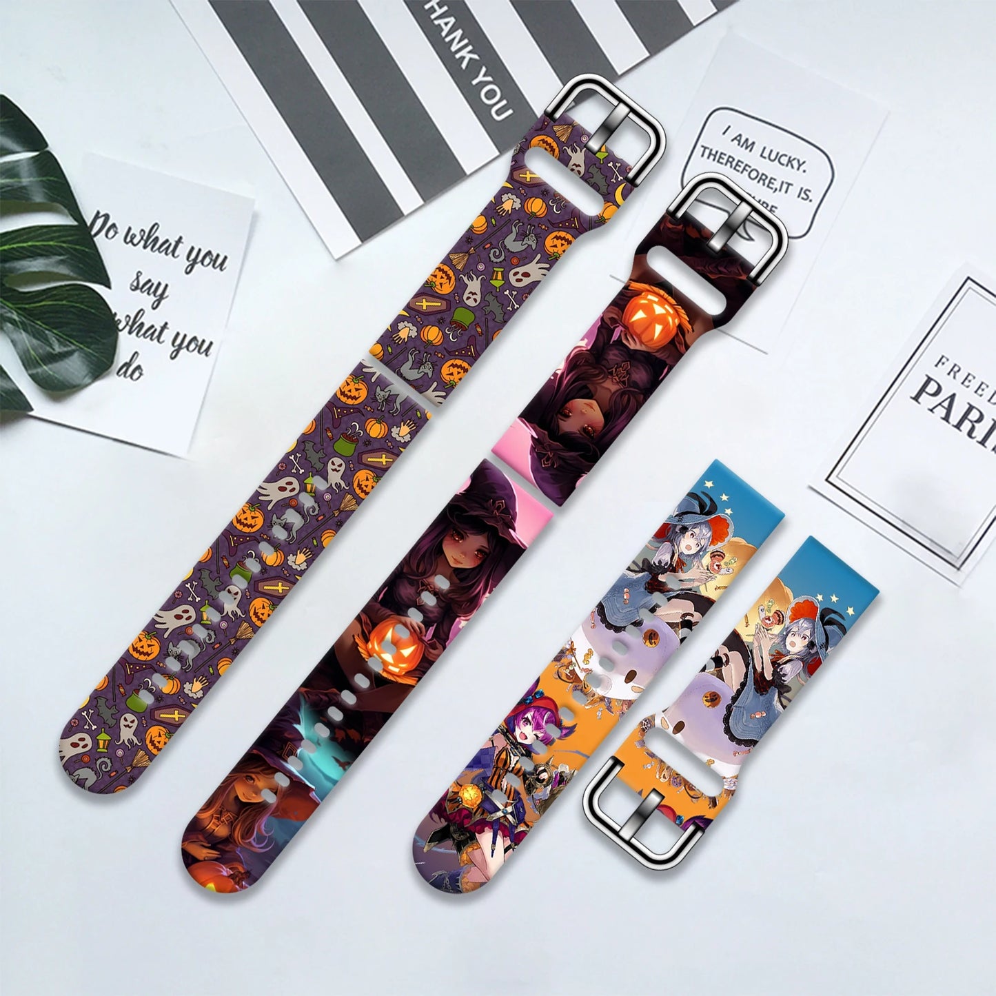 20mm Halloween Series Strap for Samsung Galaxy Watch 7/6/5 40mm 44mm Band Replaceable Bracelet for Xiaomi Huawei Amazfit Watch