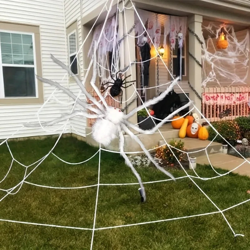 Big Plush Spider Scary Halloween Decoration Party Props Outdoor Giant Spider Decoration Outdoor Haunted House Halloween Props
