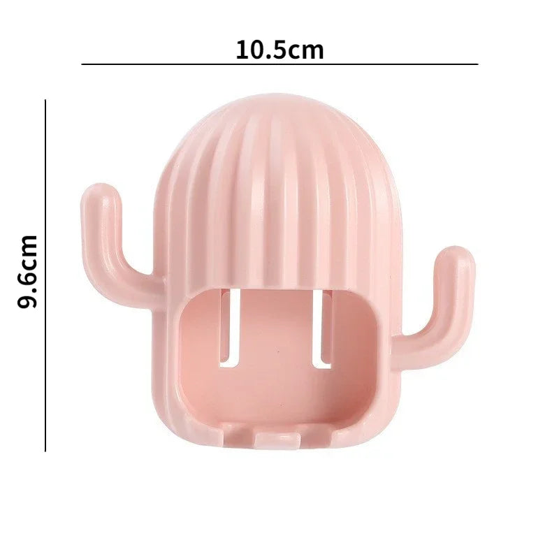 Cactus Toothbrush Holder Shelf Organizer Bathroom Household Items Bathroom Bathroom Shelves Drain