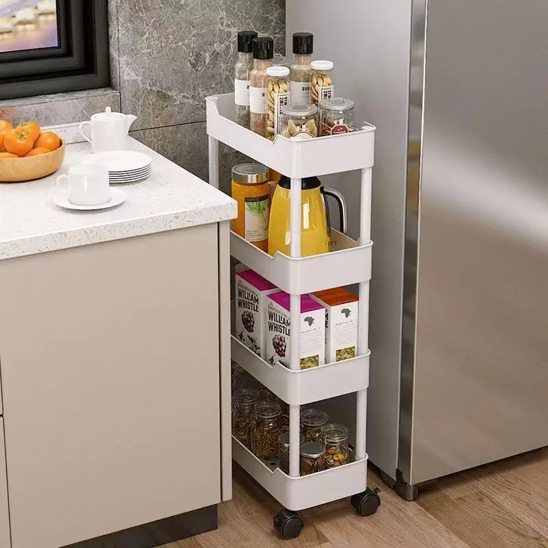 Household Seam Trolley Shelves Removable Kitchen Vegetable Spice Organizer Narrow Bathroom Storage Racks