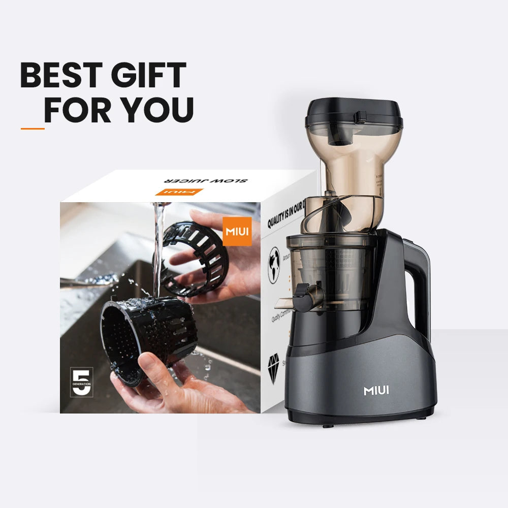 MIUI Original Juicer Commercial Juice Extractor Screw Cold Press Electric Slow Juicer Machine Flagship Easy-Clean Free 3 Filters