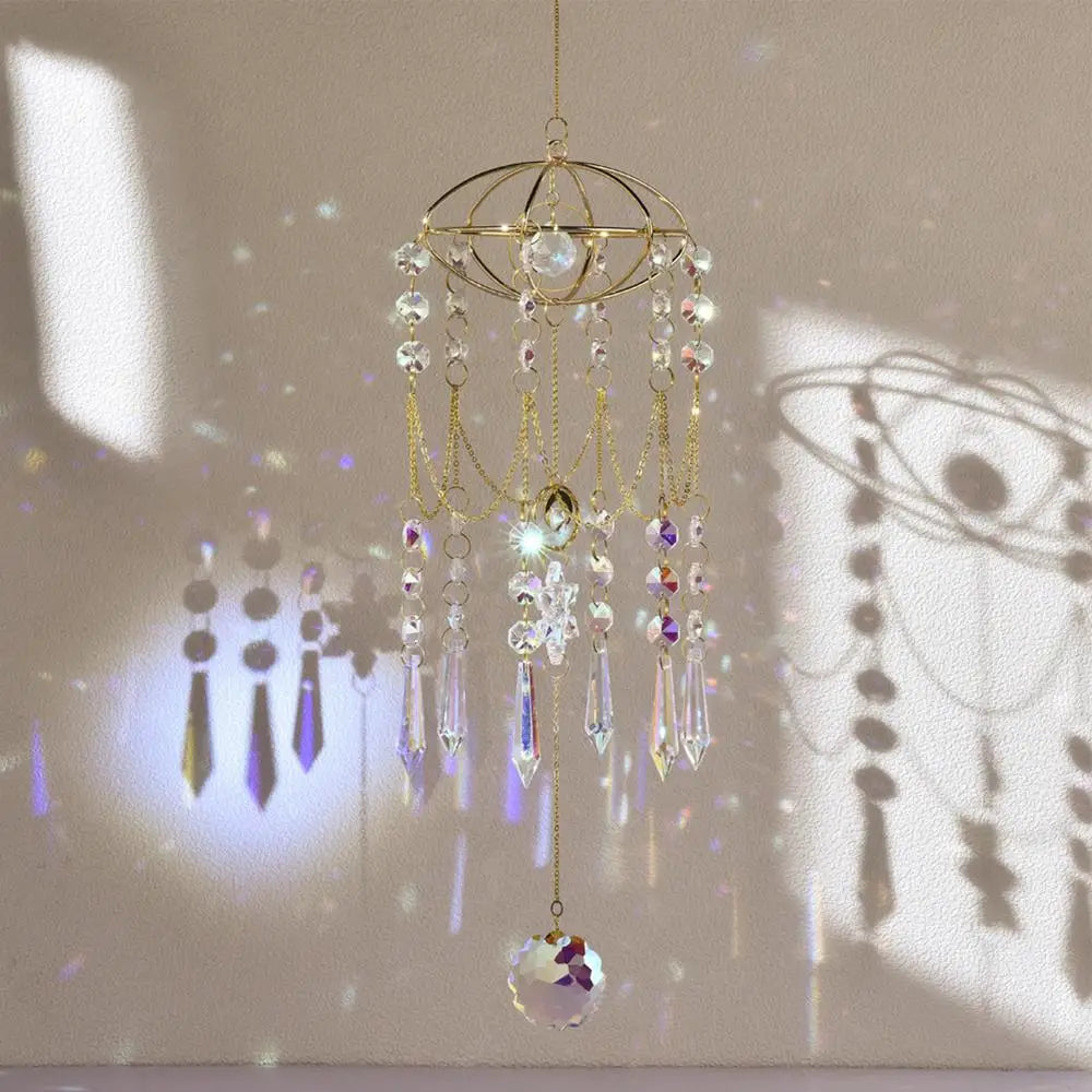 Crystal Sun Catcher Hanging Crystals Stained Glass Sun-catcher Outdoor Decor Rainbow Maker Prism Garden Decoration