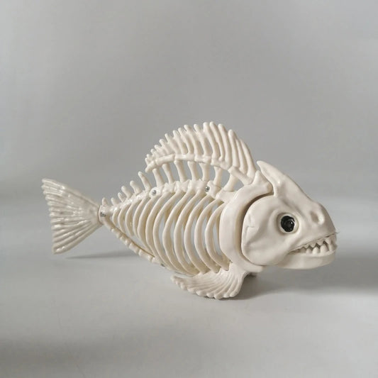 Halloween Animal Skeleton Bones Horror Piranha Fish Ornaments Creepy Decoration Props Party For Kids Gift