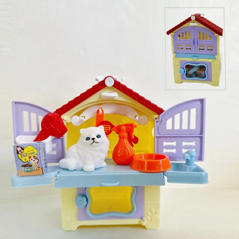 Children's Toys Puppy Cat Scene Playing Toys Merchant Supermarket Play House Toy Mini Interactive Pretend Toys Easter Day Gift
