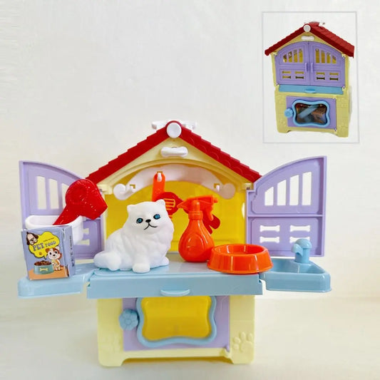 Children's Toys Puppy Cat Scene Playing Toys Merchant Supermarket Play House Toy Mini Interactive Pretend Toys Easter Day Gift