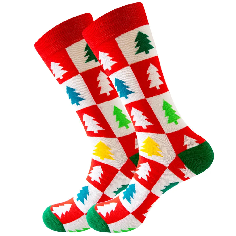 Men Women Socks Lover Christmas Halloween Celebrate Santa Elk Gift Party Biscuits Snow Happy Funny Tide Cotton Socks EU38-46