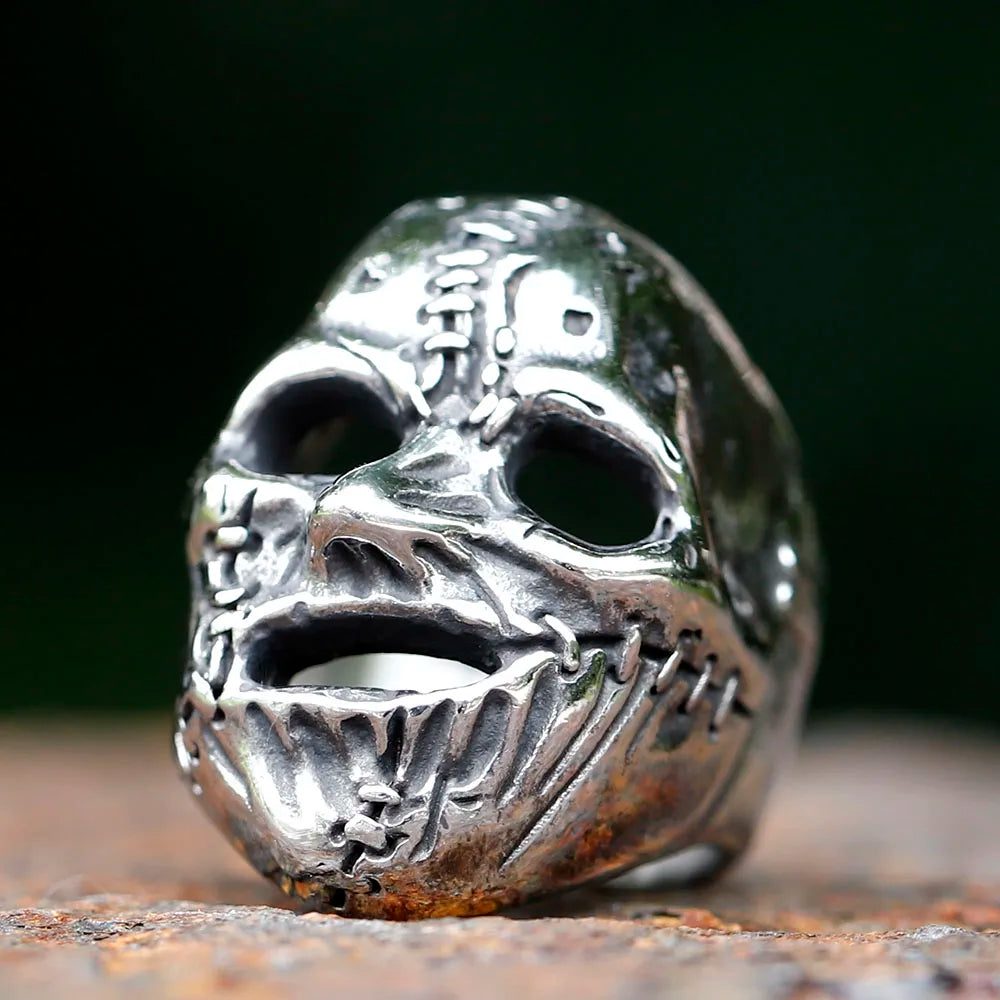 2023 Men's Flowers Skull Mask Ring Gothic 316L Stainless Steel Anel Motorcycle Band jewellery Party Halloween Gift free shipping