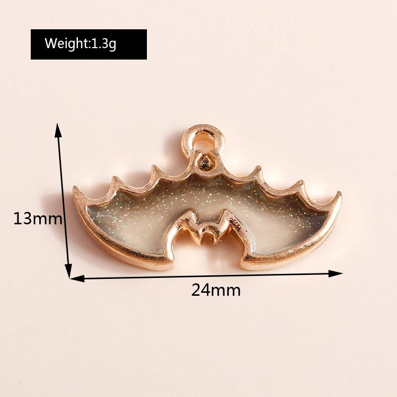 10pcs Enamel Halloween Skull Skeleton Charms Penants for Necklace Earrings DIY Bracelet Handmade Jewelry Accessories Findings