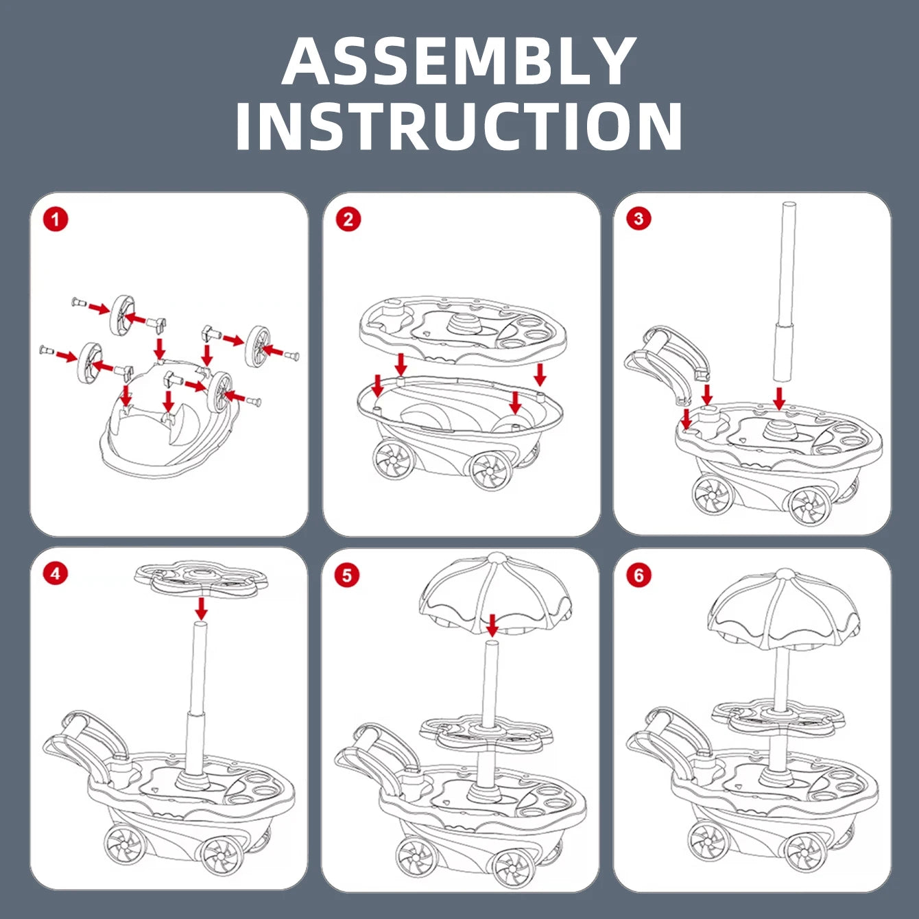 Family Play Children's Toys - Light and Music Mini Candy Dessert Cart with Storage Feature Toy Set
