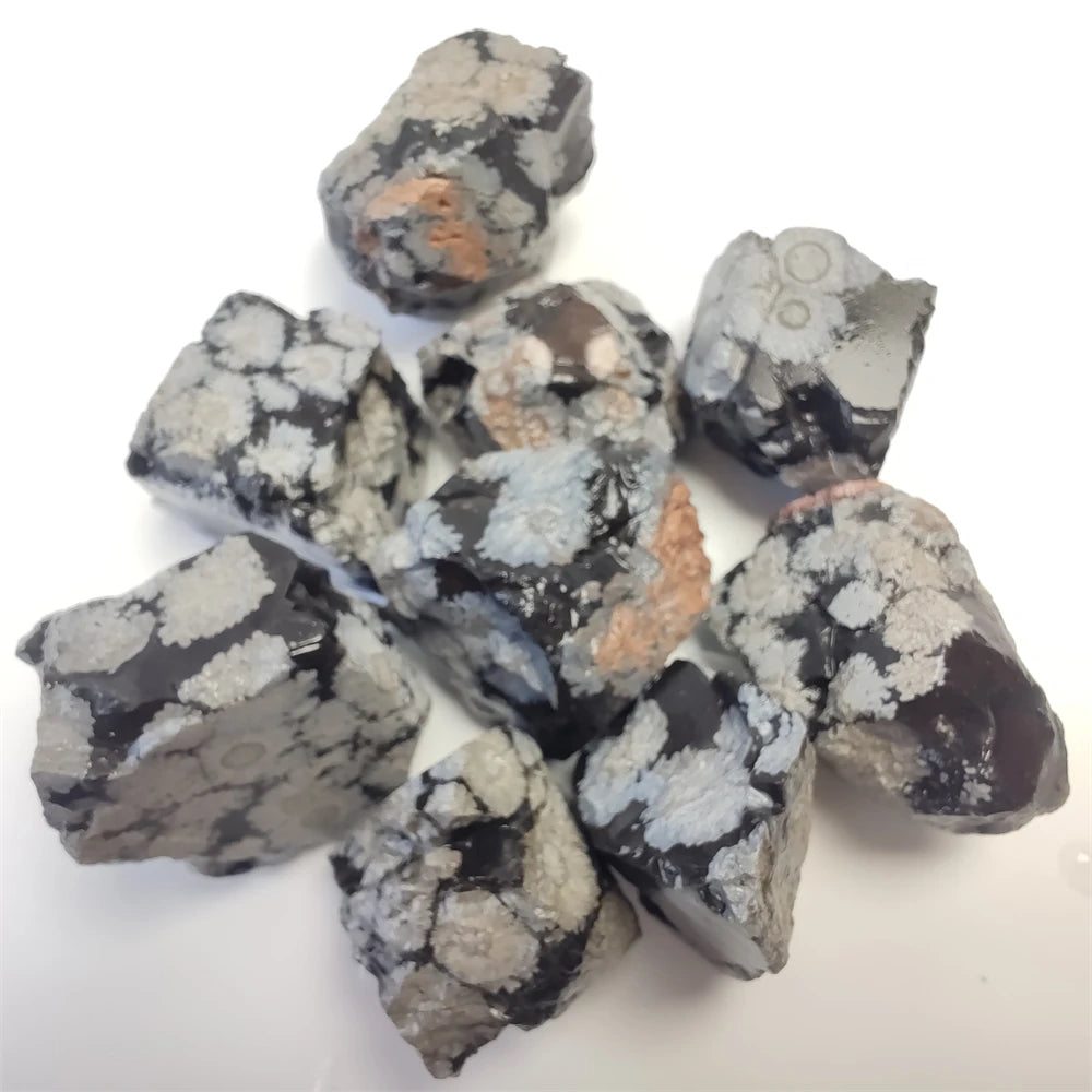 Natural Raw Snowflake Obsidian Material Stone Rough Crystal Healing Stone Reiki Healing Energy Healing Stone Home Decoration