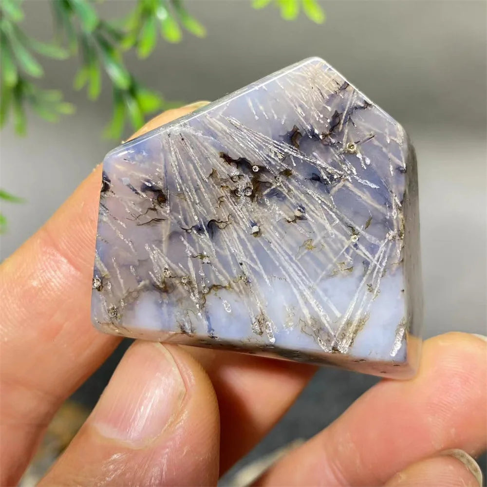 Crystal Natural Hair Agate Slab Polyhedron Quartz Minerals Home Decoration Stone Reiki High Quality Beauty Healing