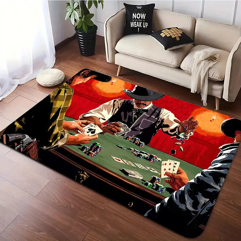 Red Dead Redemption Print Rugs Anti-slip Area Rug for Living Room Carpet Bedroom Sofa Doormat Floor Carpet Decor Mat