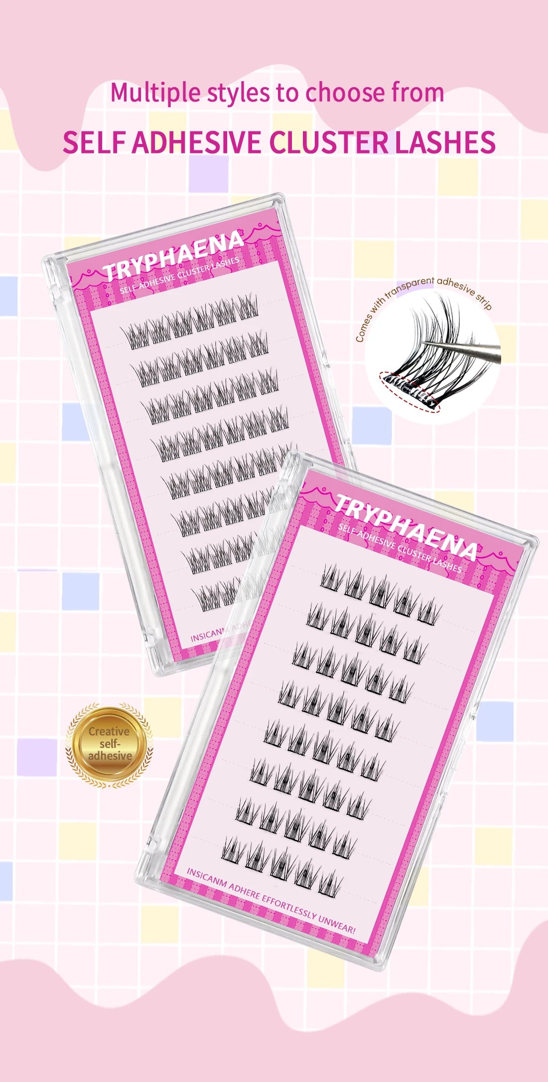 Lash Clusters Set No Glue Needed Self Adhesive Eyelashes Korean Makeup Natural Look Wispy Individual Eyelashes New Manga Lashes