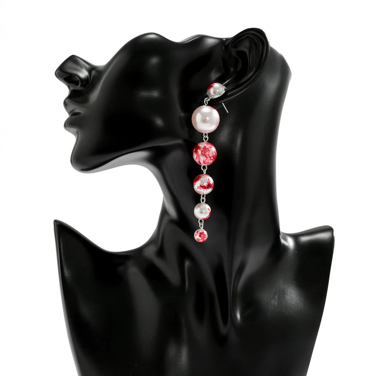 Gothic Blood Drop Fringe Necklace Choker Multi-colored Pearls Beaded Charm Fashion Halloween Party Jewelry Vampire Gifts for Her