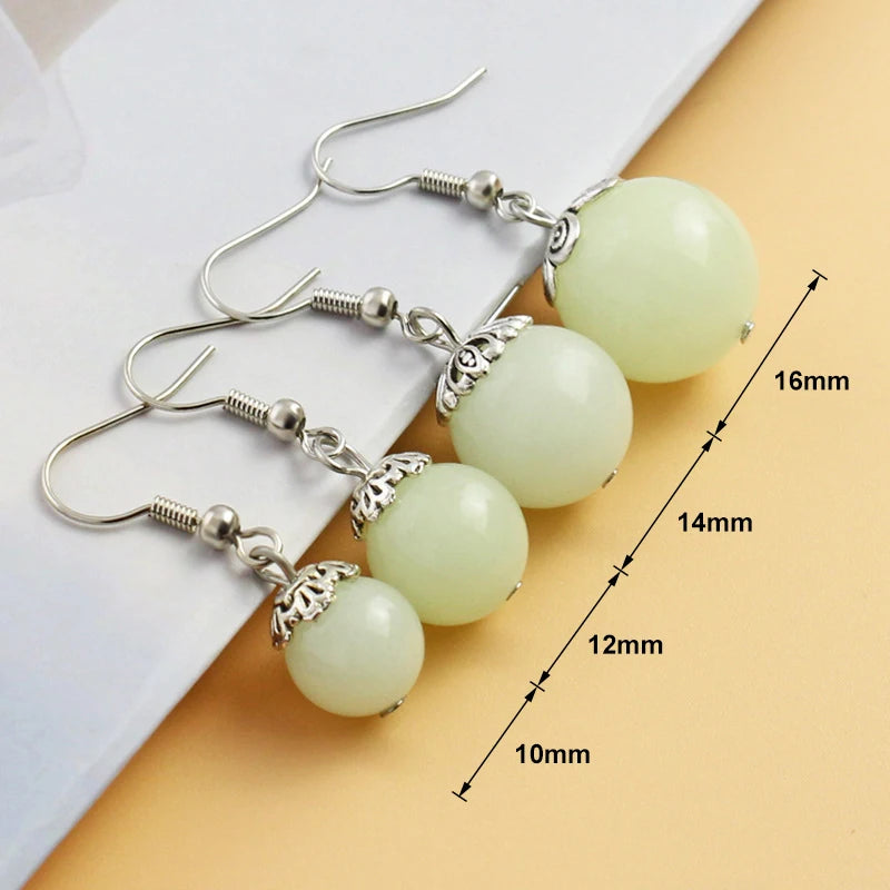 Vintage Luminous Earrings For Women Lovely Round Beaded Dangle Drop Glow In The Dark Earrings Halloween Jewelry Gift for Girl