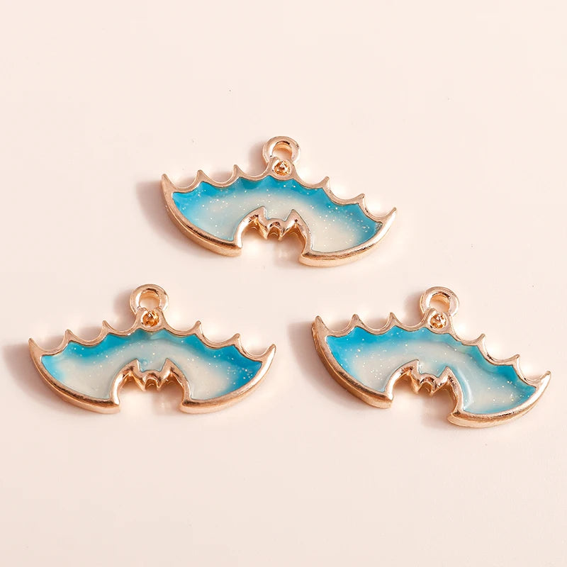 10pcs Enamel Halloween Skull Skeleton Charms Penants for Necklace Earrings DIY Bracelet Handmade Jewelry Accessories Findings