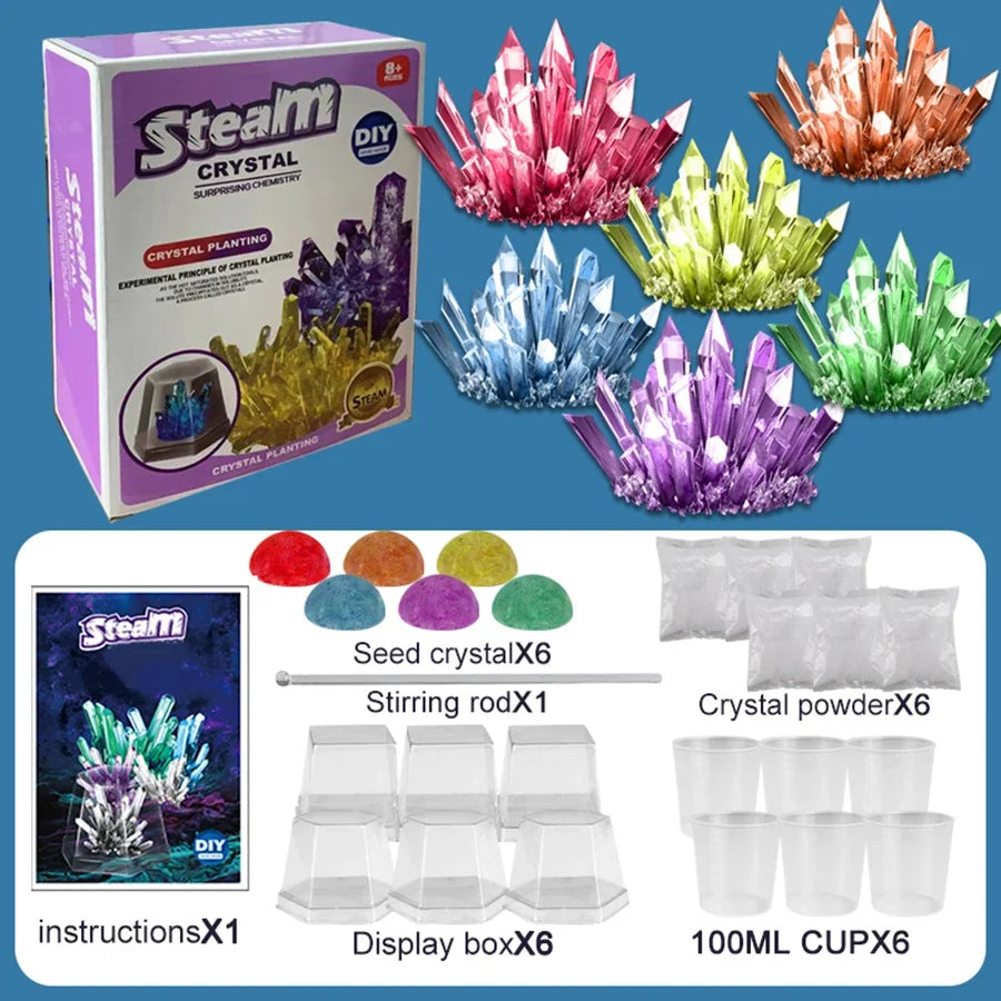Crystal planting experiments, Science and education toys, DIY growable crystals, Color Random, Christmas/Halloween Gifts