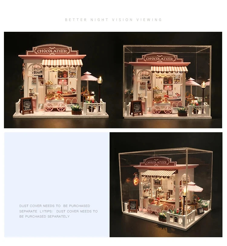 Diy Doll House Toys for Children Furniture Miniature Wooden Assembly Dollhouse casa Handmade creative  Birthday Gifts