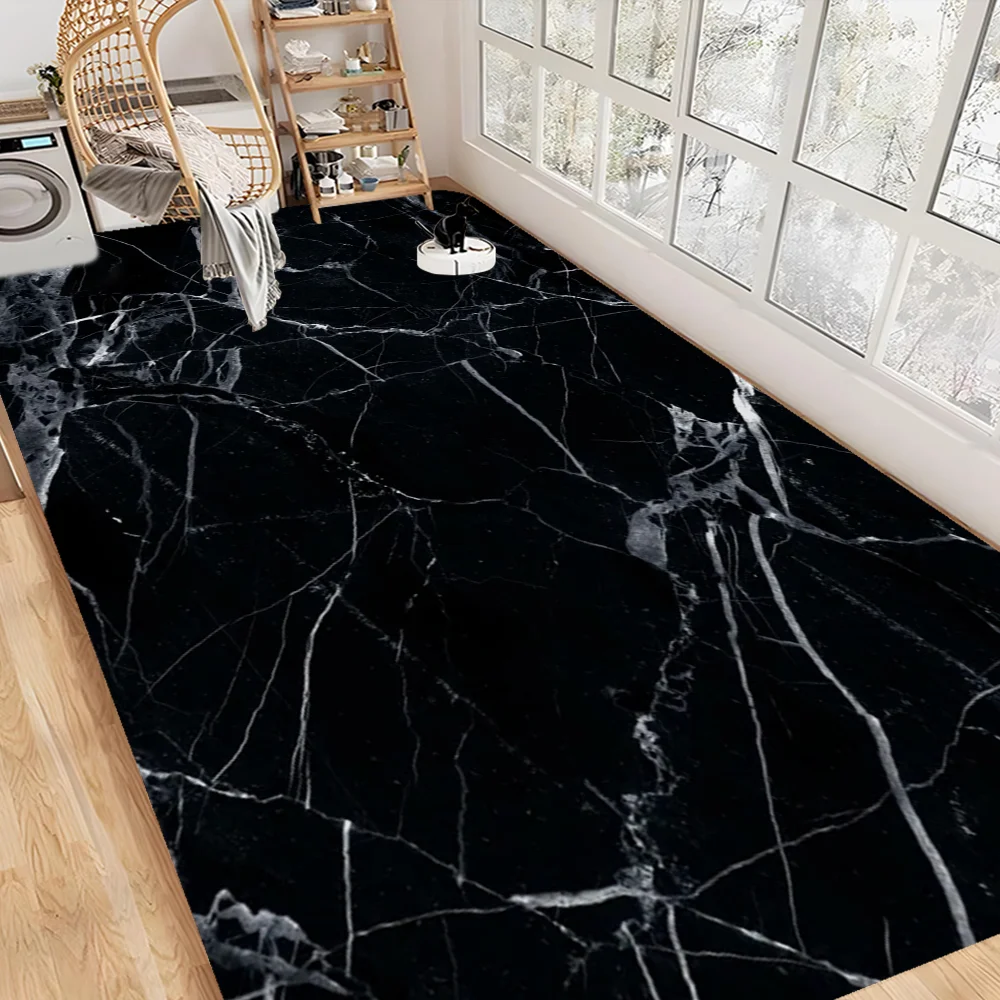 Marbling Floor Mat INS Style Soft Bedroom Floor House Laundry Room Mat Anti-skid Bedside Area Rugs