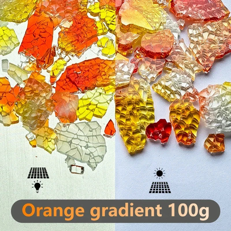 Colorful Ice Crack Fragments Crystal Mosaic DIY Creative Handmade Mosaic Art Colored Tempered Glass Transparent Particles 100g