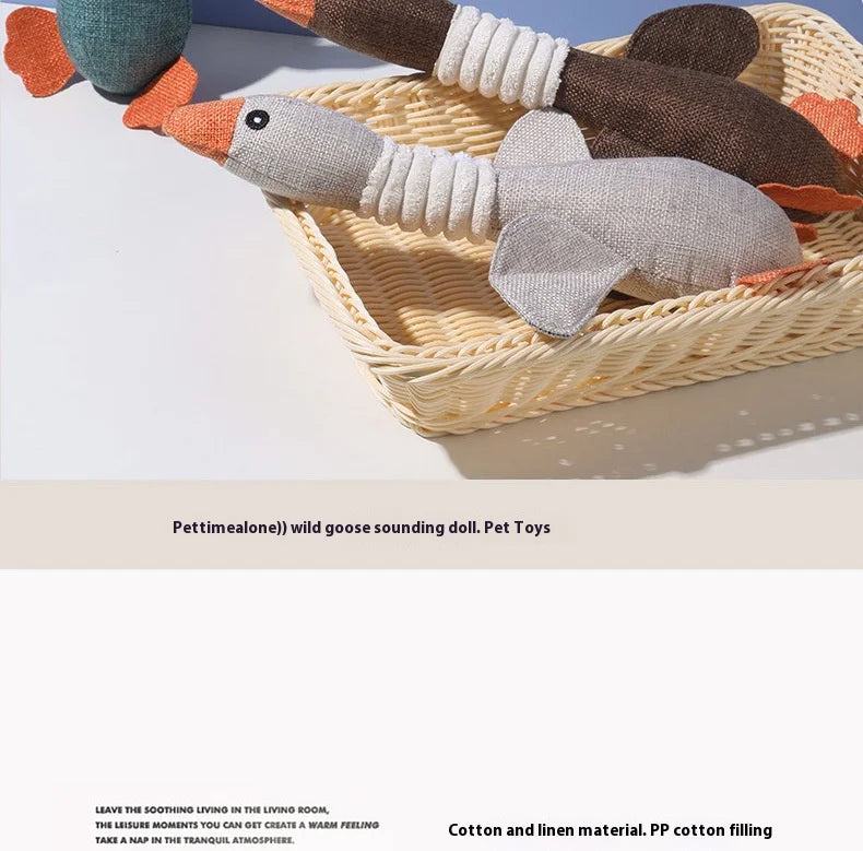 Dogs bite geese with their mouths, making sounds, playing fish, biting pets, cleaning teeth, interactive training for pets Whole