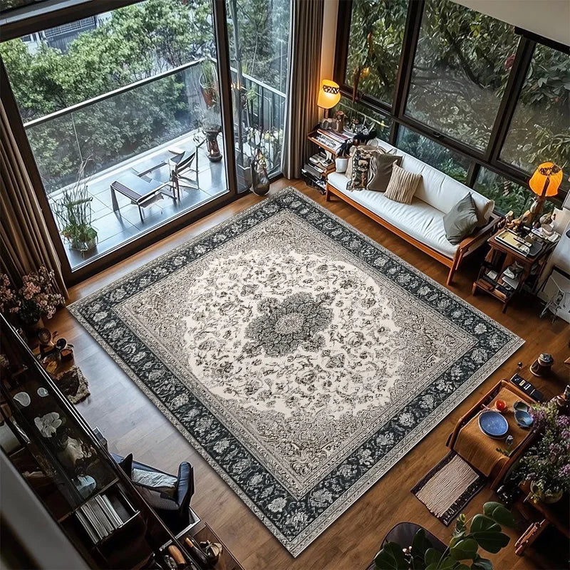 RAKKS Retro Style Rugs for Bedroom Large Area Living Room Decoration Anti-slip Carpet Washable Lounge Floor Mat Home Soft Rug