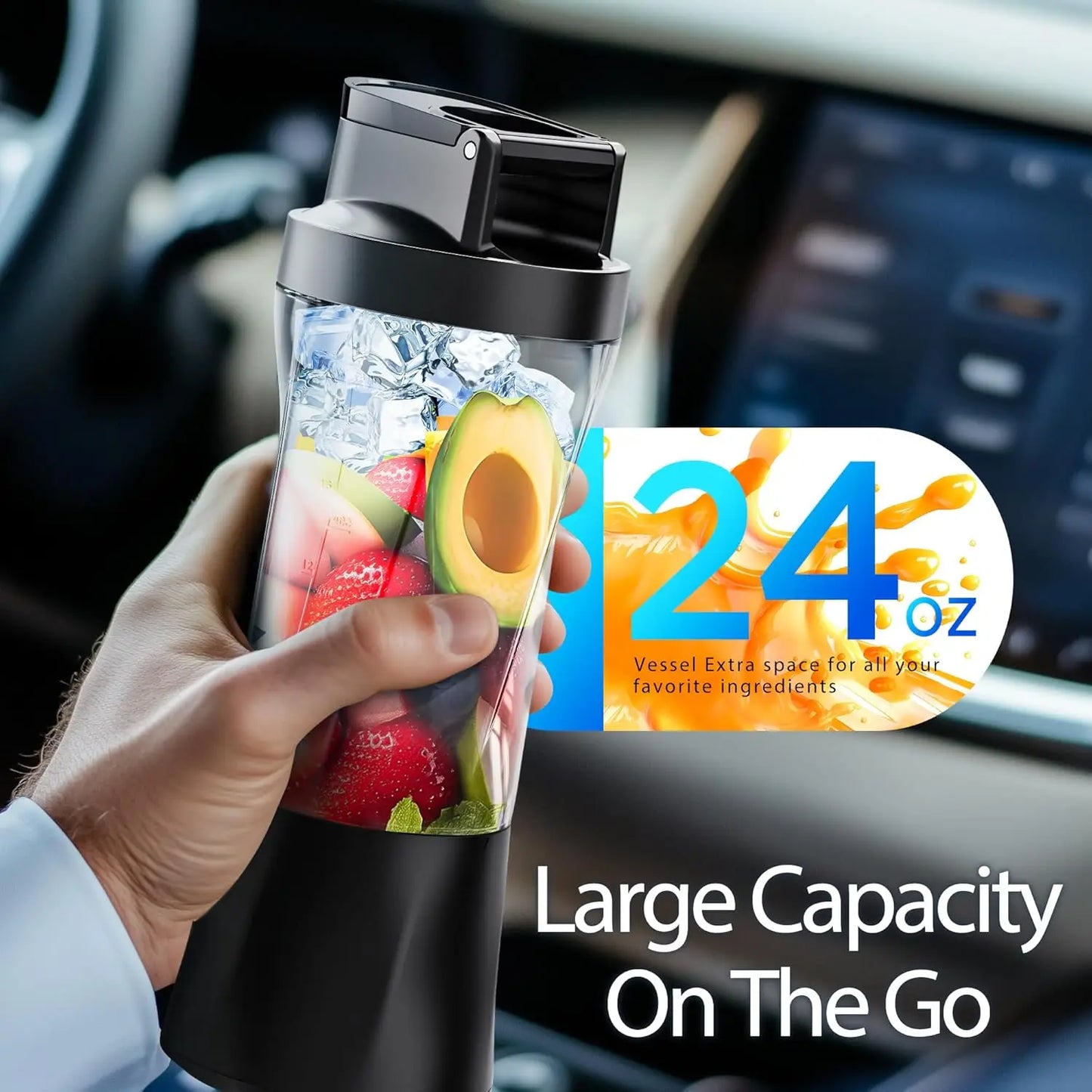 Portable Blender Cordless Self-Cleaning Mini Blender with Lid Silent Mini Travel Blender with Stainless Steel Blades USB Charge