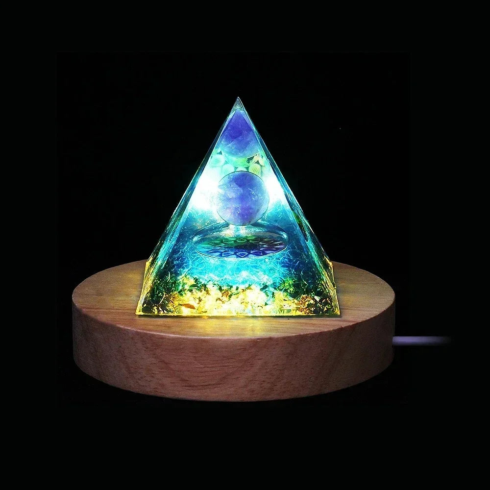 Crystals Stone Orgone Pyramid Energy Generator Natural Amethyst Peridot Reiki Chakra Meditation Tool Room Decor Christmas Gifts