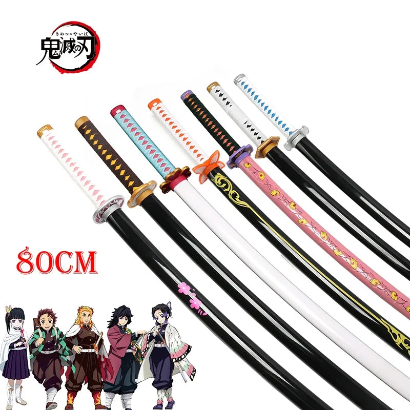 80cm Demon Slayer Katana Sanemi Kyoujurou Anime Toy Sword Role-playing Weapons Halloween Gifts Original Pattern 1:1 Restoration
