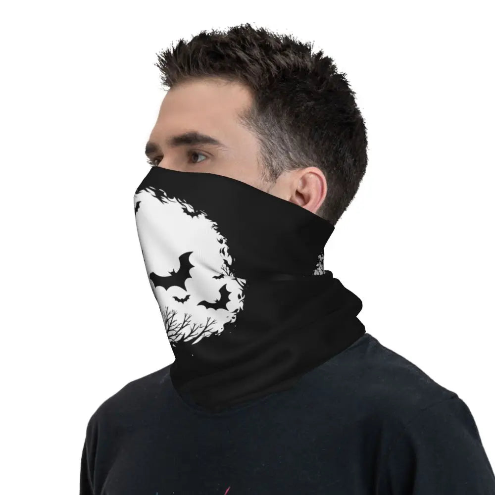 Custom Halloween Vampire Bats Winter Headband Neck Warmer Women Men Hiking Running Tube Scarf Face Bandana Gaiter