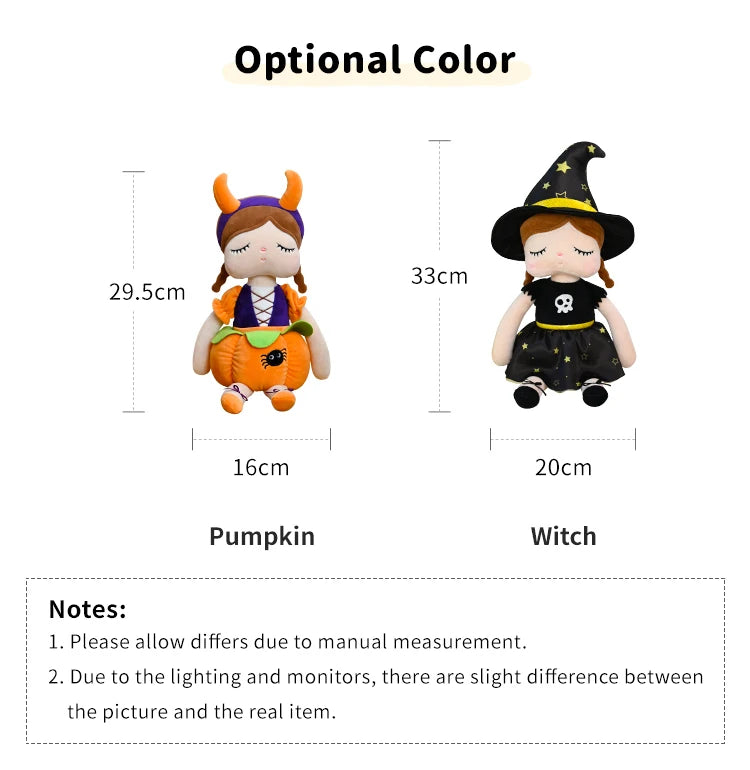 Halloween Decoration Black Magic Witch Plush Toy Soft Stuffed Dolls For Kids Girls Boneca Metoo Original