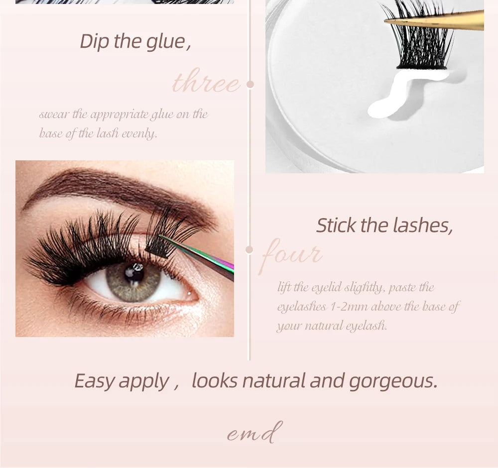 NAGARAKU T50 DIY Cluster Eyelashes Segment Volume Natural Lighter Bundles Makeup Tools Grafted At Home