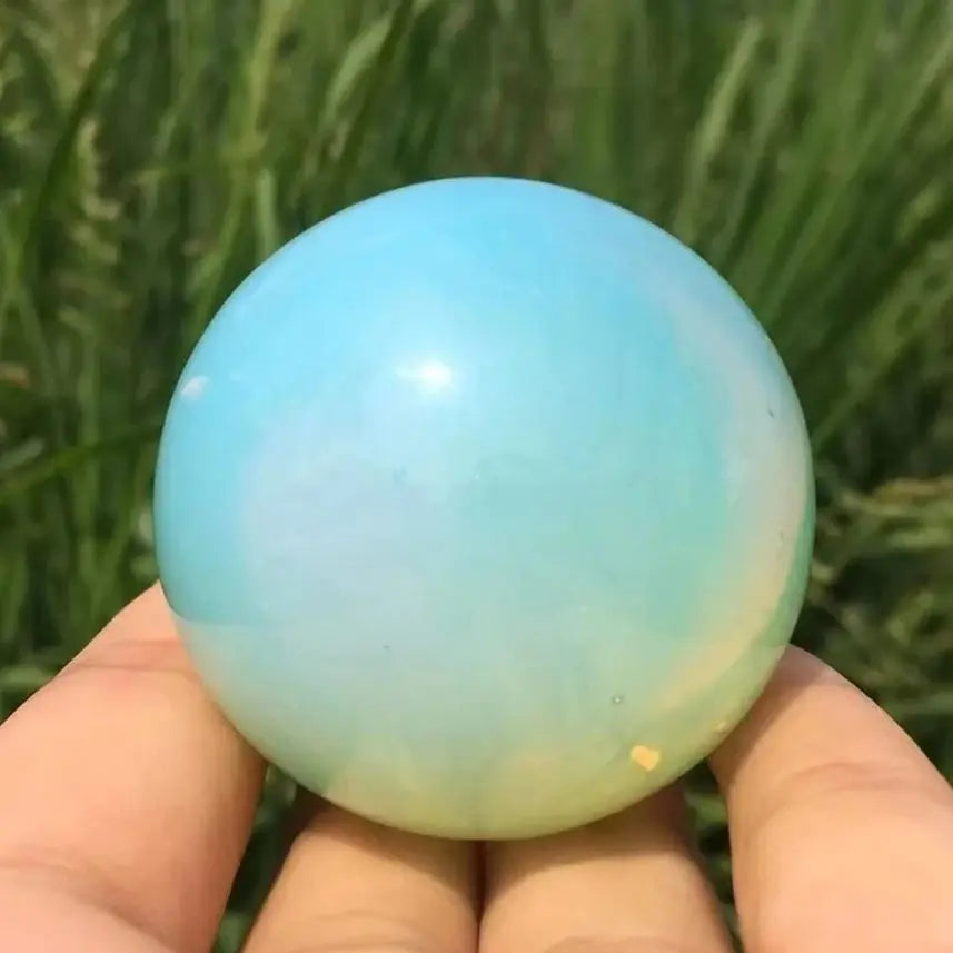 Natural White Opal Crystal Sphere Ball Energy Stone Healing Sphere Decor Meditation Spiritual Healing