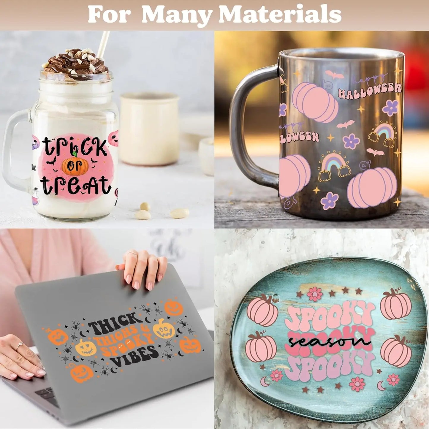 Miniso Halloween Stitch Mixed Cartoon Pattern Transfer Stickers Waterproof UV DTF Cup Wraps 3D Wrap Decal For 16oz Libbey Glass