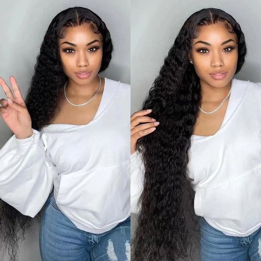 Water Wave Lace Front Wig – Transparent Lace, Human Hair, Wet & Wavy