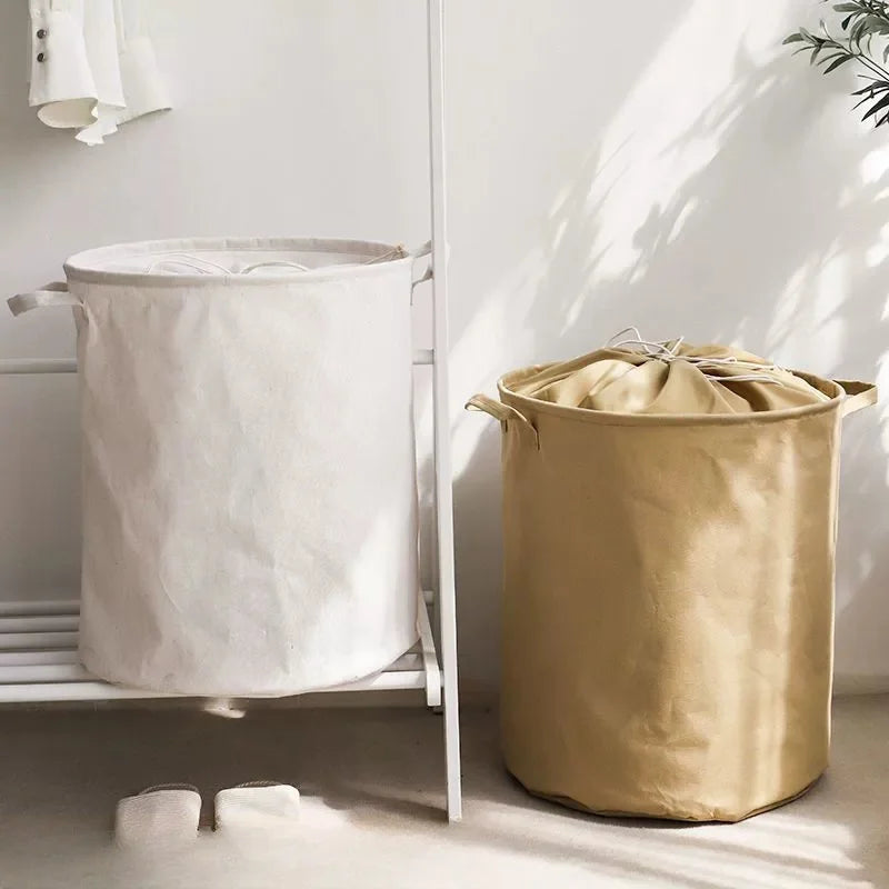 Household dirty clothes basket, foldable fabric dirty clothes bucket, clothes ins storage bucket, drawstring storage basket
